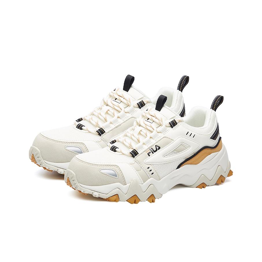 Fila Fellow Mesh Fabric Sports Comfortable Shock Absorption Wear-Resistant Breathable Low-Top Casual Shoes Women Sneaker White Yellow F12W041112FSY