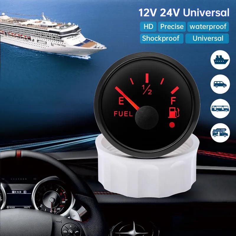 Universal Car Fuel Gauge+Fuel Level Sensor 100~600mm for 52mm Fuel Level Gauge 240-33Ohm Oil Float Level Sensor Car Boat Custom