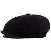 Men's Vintage Herringbone Wool Blend Newsboy Cap for Autumn/Winter