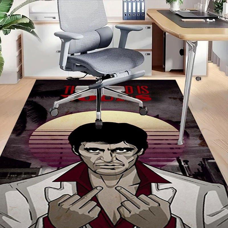 1 Stück Scarface Büroteppich Stuhlunterlage Weich, Bequem, Ganzjahres, Perfekt für Zuhause, Schlafzimmer oder Bürodekoration, Perfektes Geschenk für