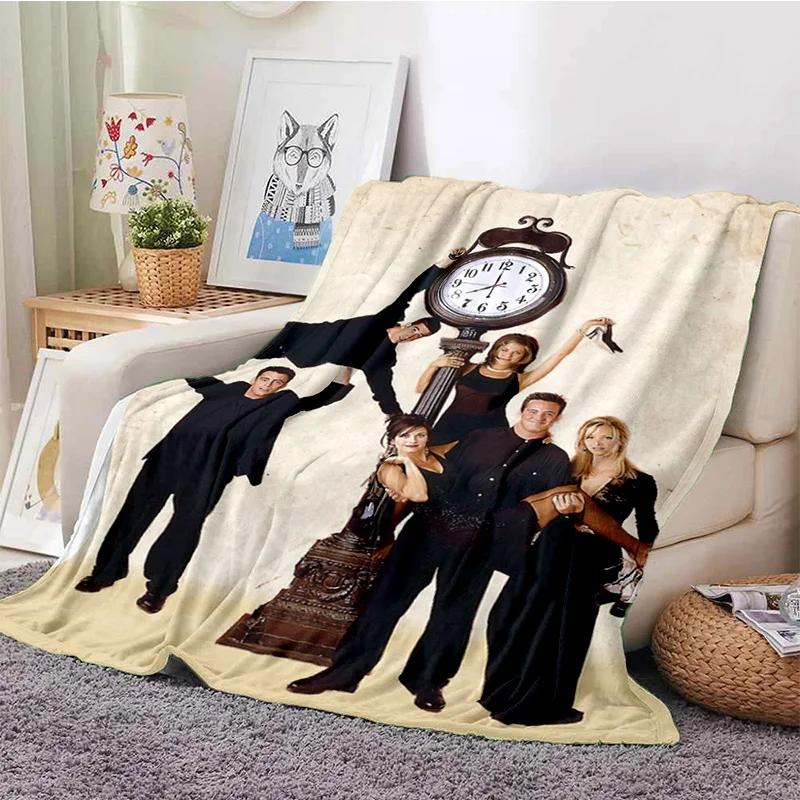 Cozy F-Friends Comedy Movie Characters Flannel Blanket for Beds Room Decoration Picnic - Customizable Gift Blanket