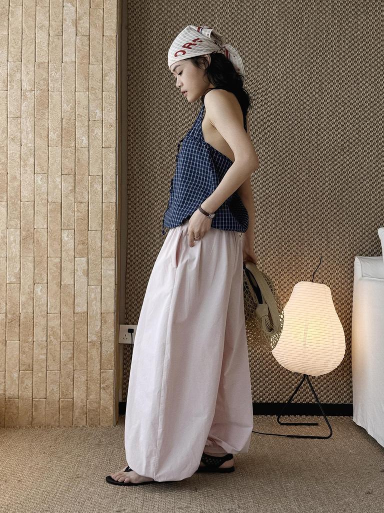 Xu Man Spring/Summer Fashionable INS Style Women's Balloon Cuff Joggers with Buttoned Ankles