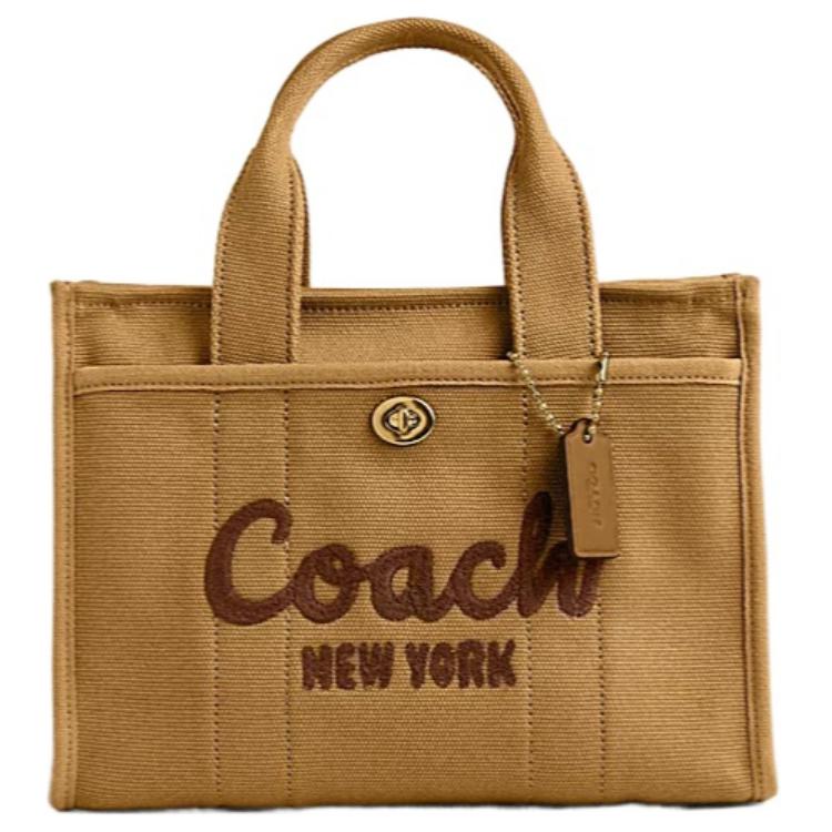 

Coach Cargo 26 Top Zip Closure Canvas And Satin Tote Bag Women tote Ginger-Yellow CP164-B4XR7 Basic Set (Bag+Dust Bag)