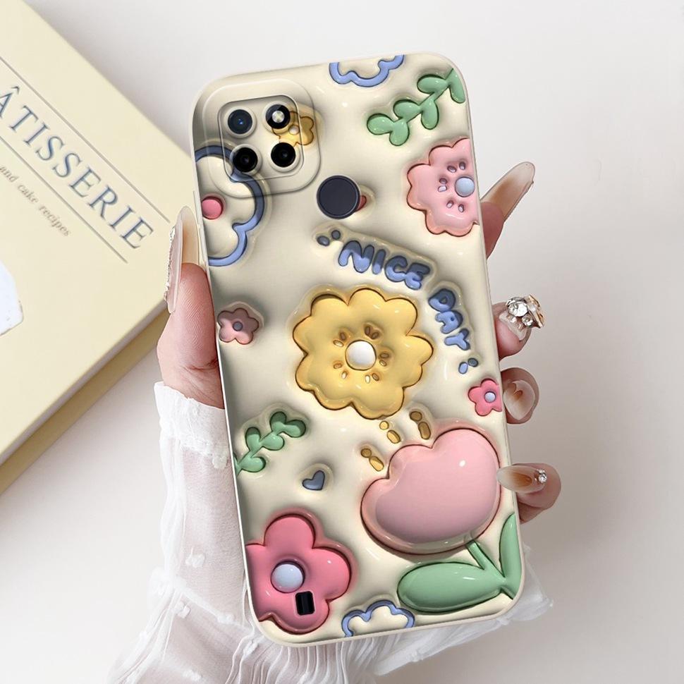 For Realme C21Y Case Luxury Painted Cover  RMX3261 RMX3263 Soft Silicone Phone Case For Realme C 21Y C21Y Coque TPU Back Cover