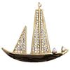 Fashion Sailboat Brooches Beauty Steam Rhinestone Boat Party Casual Brooch For Woman Men 'S Pins Gifts