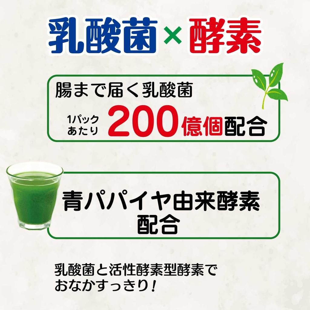 NIHON YAKKEN Golden Green Juice 25 Kinds of Pure Japanese Lactic Acid and Trial Domestically Grown No Contains 20 Billion Lactic Acid Improves