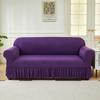 Elastic Solid Color Sofa Cover Full Protection Slip Resistant Minimalist Skirted Design