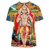 Hindu God Men's T-shirt, Religious Belief 3D Printed Aslan Vishnu Devotee Cosplay T-shirt, Hip-hop Outdoor Sports Top