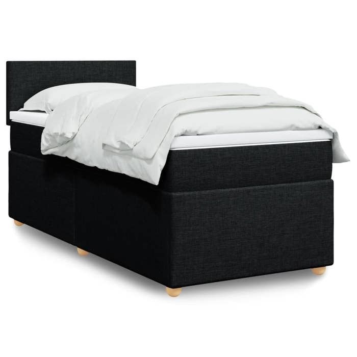VidaXL Bed Slat Base with Mattress Black 90x200 Cm Fabric 3286558