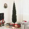 Slim Christmas Tree 195 cm Tall Space-Saving with 390 Branches with Steel Base for Indoors, Green