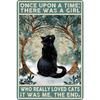 Vintage Gothic Black Cat Metal Sign Halloween Wall Art Rustic Home Decor