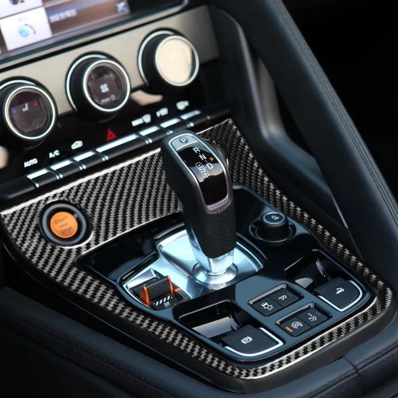 For Jaguar F-TYPE 2013-2024 Carbon Fiber Center Console Gear Shift Frame Car Accessories Interior Decorative Cover Stickers Trim