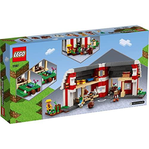 LEGO Minecraft Rote Stallung 21187, Spielzeug, Bausteine, Geschenk, Videospiel, Haus, Jungen und Mädchen, Ab 9 Jahren
