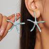 Stylish Rhinestone Starfish Shell Stud Earrings - Colorful Beach Design