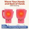 USB Powered Electric Heated Knit Gloves Fingerless Mittens Winter Warm Outdoor Hand Warmer