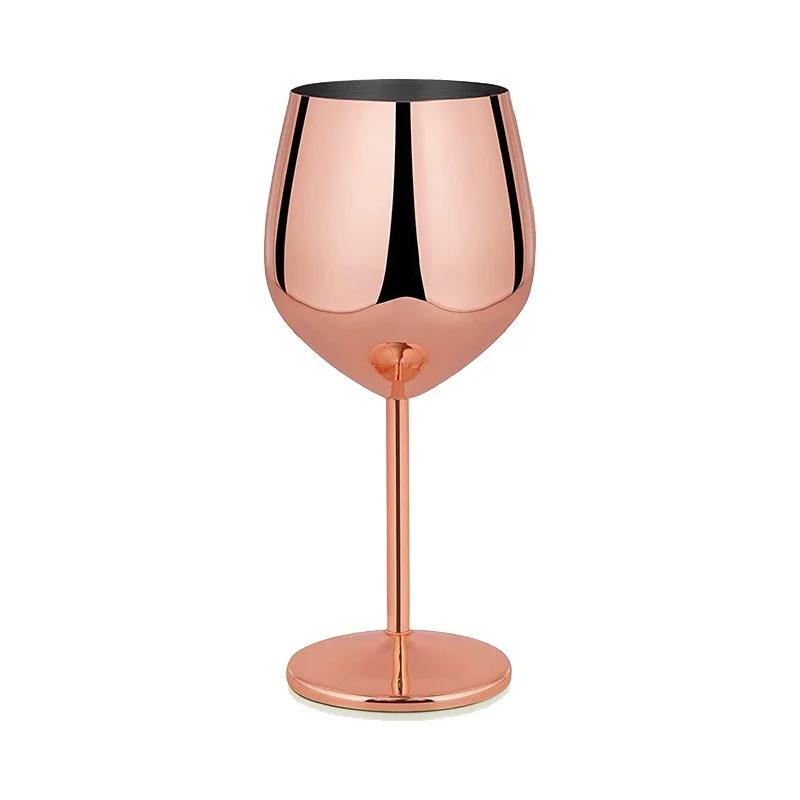 500ML Stainless Steel Goblet Red Wine Cocktail Glass Unbreakable Metal Tall Champagne Glass Bar KTV European Style Goblet Glass
