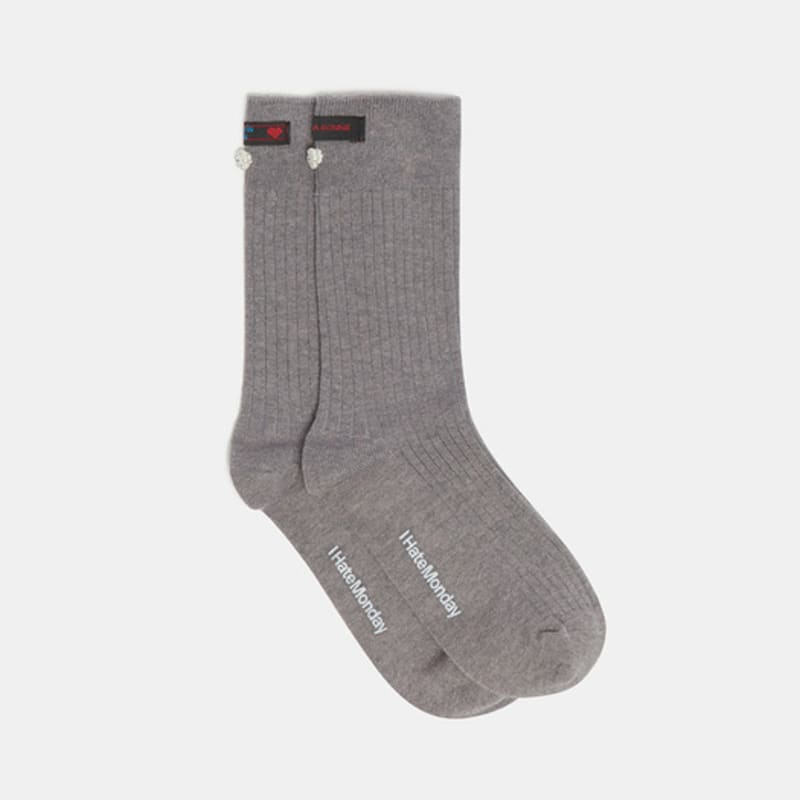 SUECOMMA BONNIE [IHM]Label socks(grey)_DSLAA25501GRY