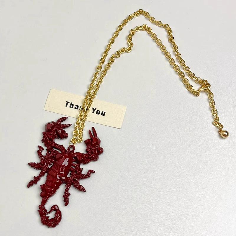

Stylish Retro Gold Scorpion Pendant Necklace for Men And Women Light Luxury High Sense Choker Party Trend Jewelry Accessories Other