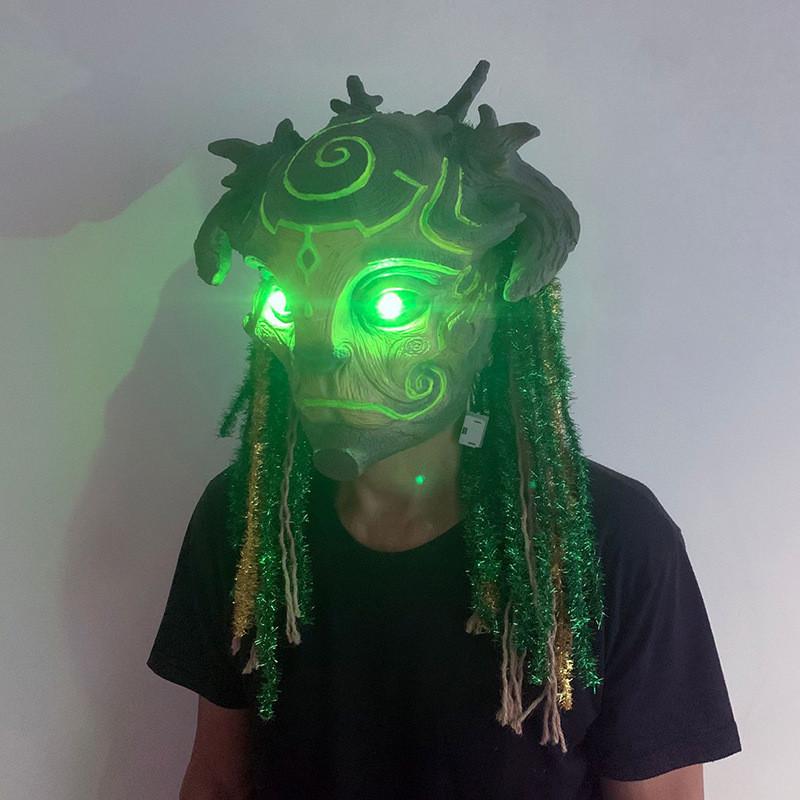 Baumgeist Latexmaske mit leuchtenden Merkmalen für Kostümpartys und Cosplay-Events