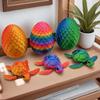 New Movable Sea Turtle Flexible Joint 3D Printed Sculpture With Eggs Fun Desk Ornament For Home Office Car Desk Decoration Gift