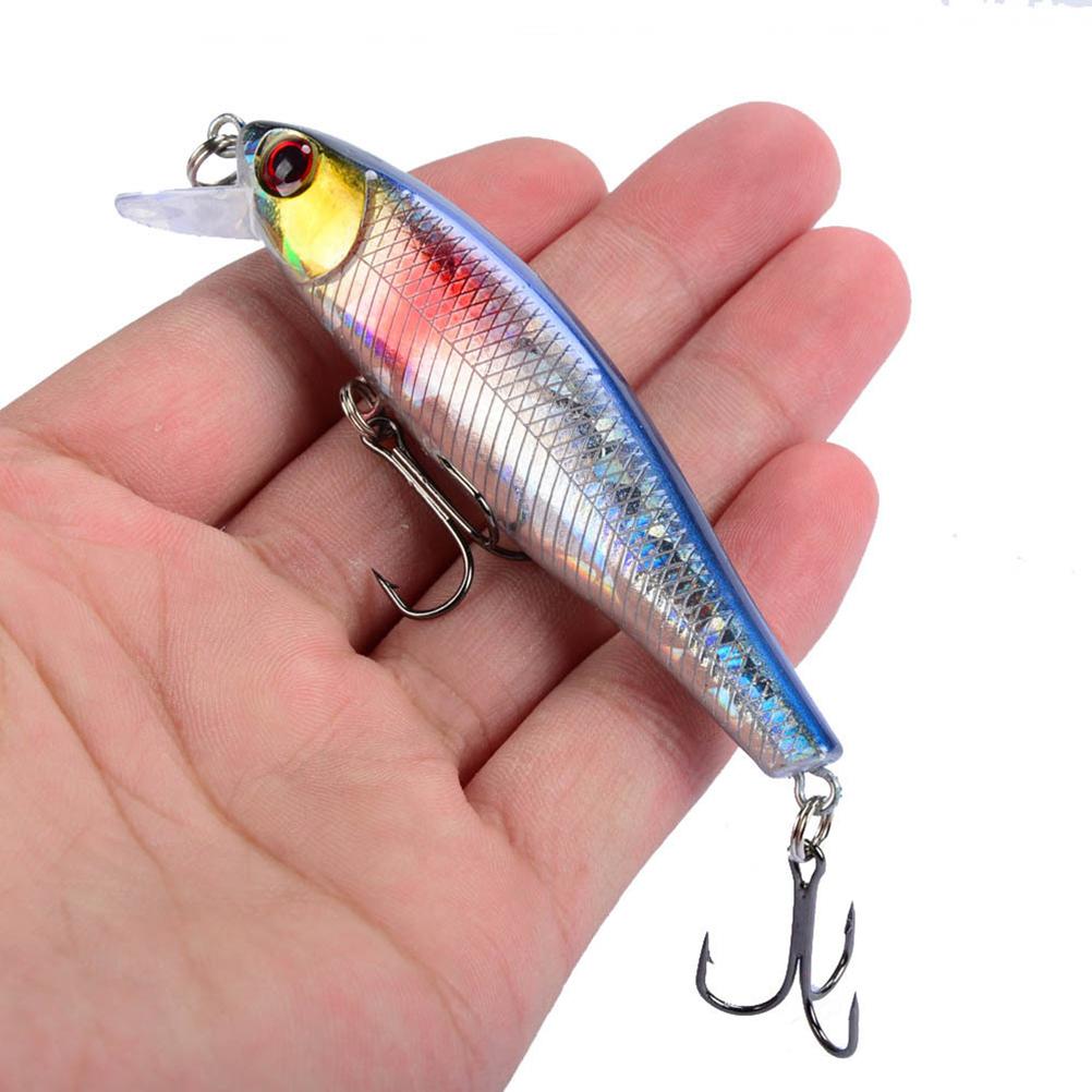5 Stück Angelköder 3D-Druck Hartköder Crankbaits Sinkender Wobbler Drillingshaken Angelköder