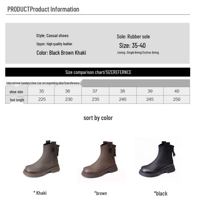 Women's Versatile Fleece-Lined Chelsea Boots: Thick-Soled, Soft, Ankle-High Fashion in New British Style.