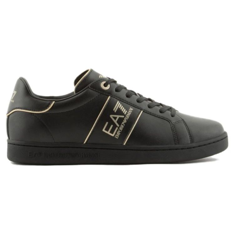 Emporio Armani EA7 Round Toe Lace-Up Low-Top Sneakers Unisex Sneakers Black X8X102XK346M701