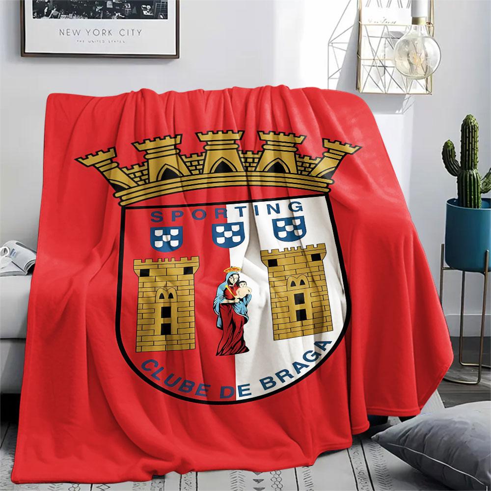 1PC Sporting Clube De Braga Patterned Flannel Blanket Suitable For All Seasons for Home Decor Warmth and Comfort Gifts Holiday Present