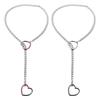 Stainless Steel Heart-shaped Necklace Long O-ring Clavicle Chain Cuban Link Necklace  Party Wear