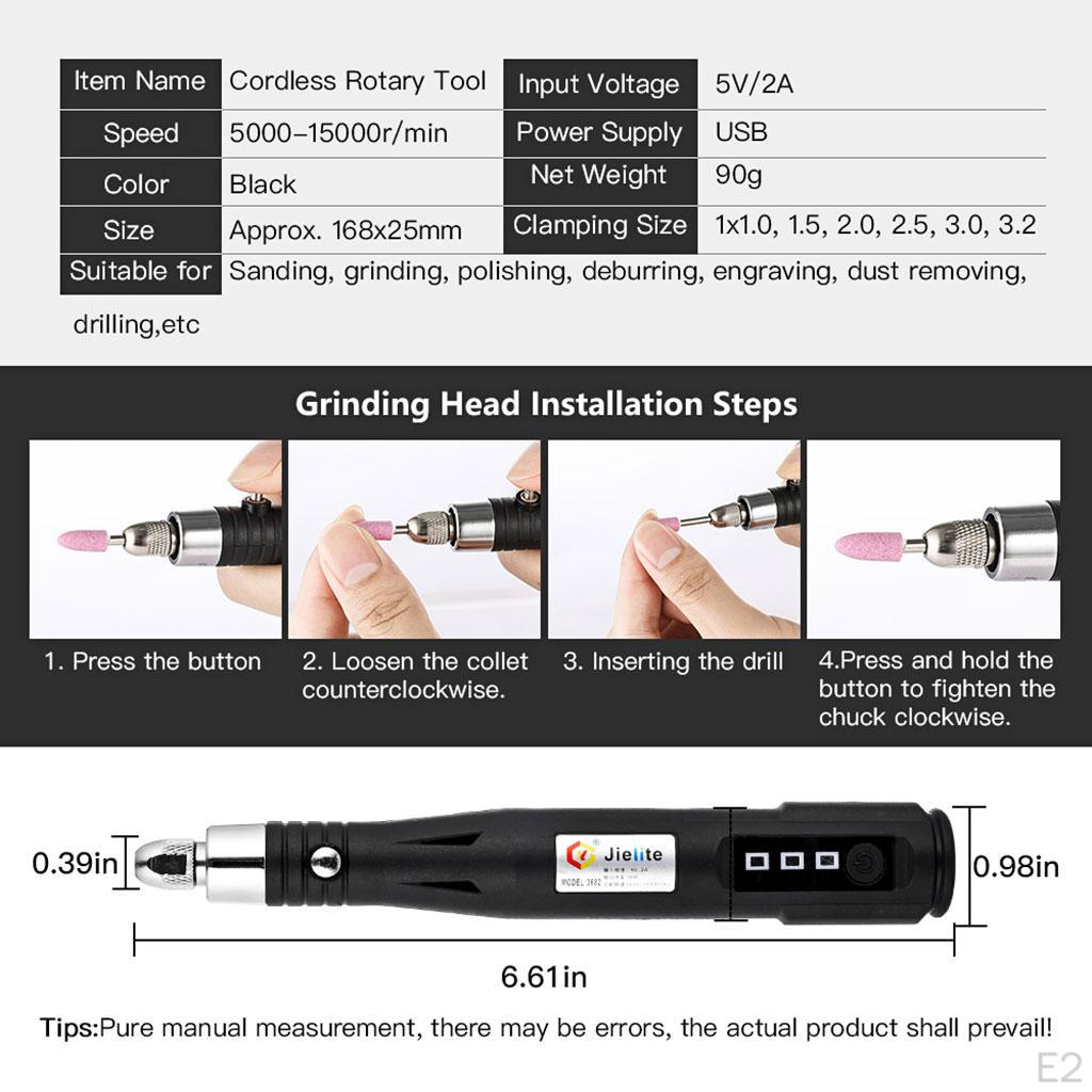 5000-15000r/min Grinder Drill Manicure Grinding Rotary Tool