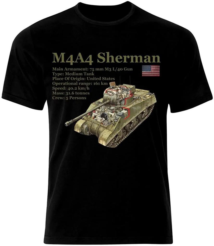 American M4A4 SherUnisex Tank The Second World War Panzer Armure TShirt Cotton ONeck Short Sleeve Unisexs T Shirt New Size S3XL