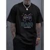 Sommer Damen Herren T-Shirt Spielkonsole Buchstabendruck T-Shirt Rundhals Kurzarm Lässiges Oberteil für Mann Hochwertige Oberteile