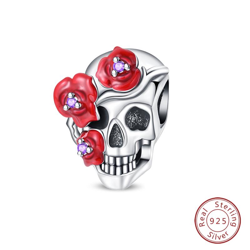 100% Copper Exquisite Tarot Cards Bracelet Pendants Blood Red Fire Snake Rose Charms Beads Diy Jewelry For Women