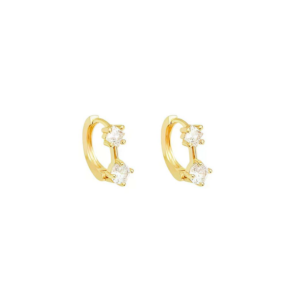 Korean Style Sparkling Zircon Sterling Silver Ear Cuffs