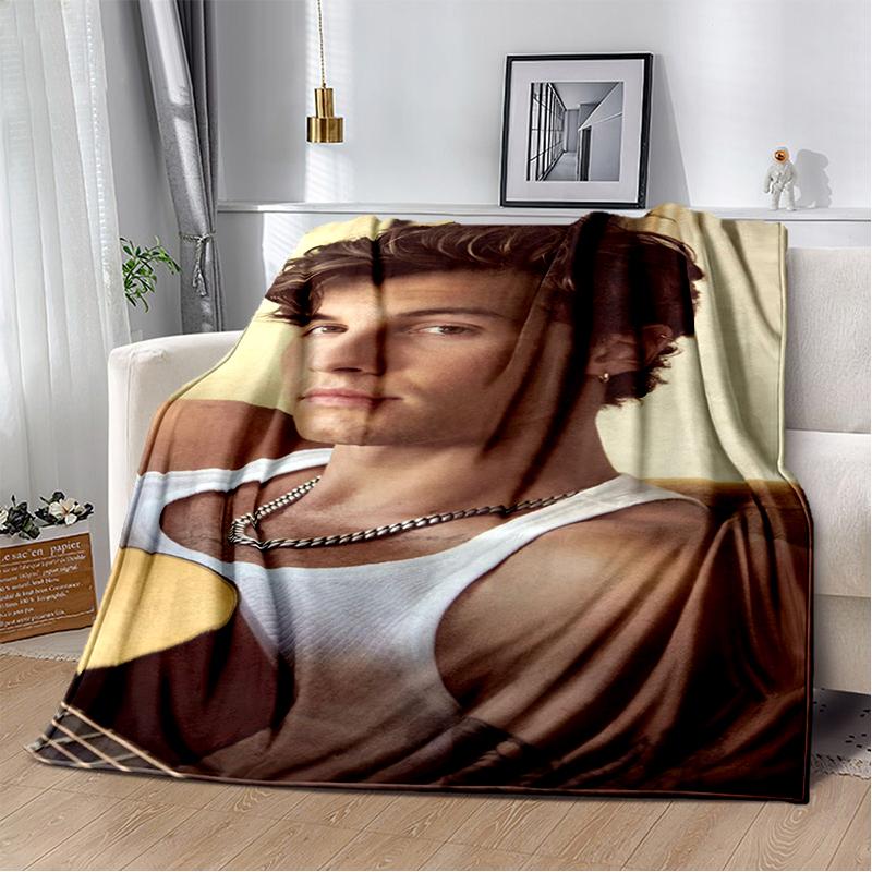 3D Shawn Mendes Handwritten Singer Soft Plush Blanket,Flannel Blanket Throw Blanket for Living Room Bedroom Bed Sofa Kid Gift