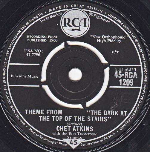 

7inch Record CHET ATKINS Theme From The Dark At The Top Of 45RCA1209 RCA 1961 UK Rock Used