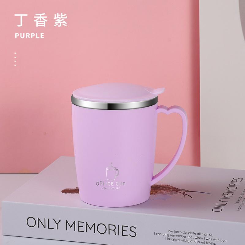 304 Stainless Steel Double-Layer Thermos Cup Office Coffee Cup With Handle Tea Cup Gift