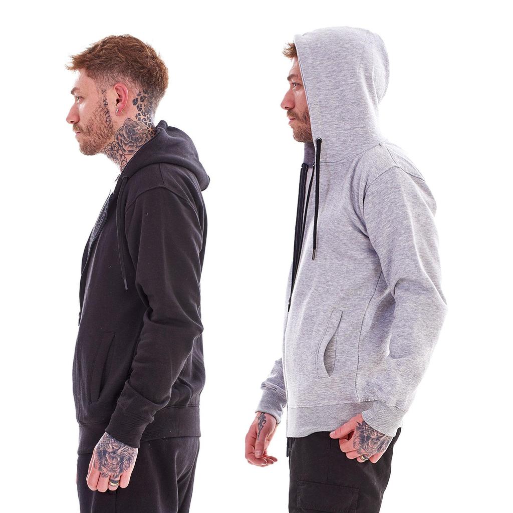Keanu Mens Fleece Full Zip Hoodie (Pack of 2)