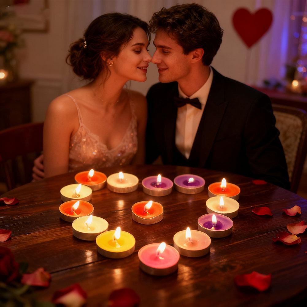 10Pcs Romantic Tea Candle Decorations Smokeless And Odorless Candles Wedding Supplies Romantic Decor Creative Love Candle