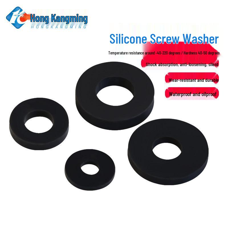Shock-Absorbing Silicone Washer Pad Gasket – Soft Rubber Flat Sealing for M4, M5, M6, M8, M10.