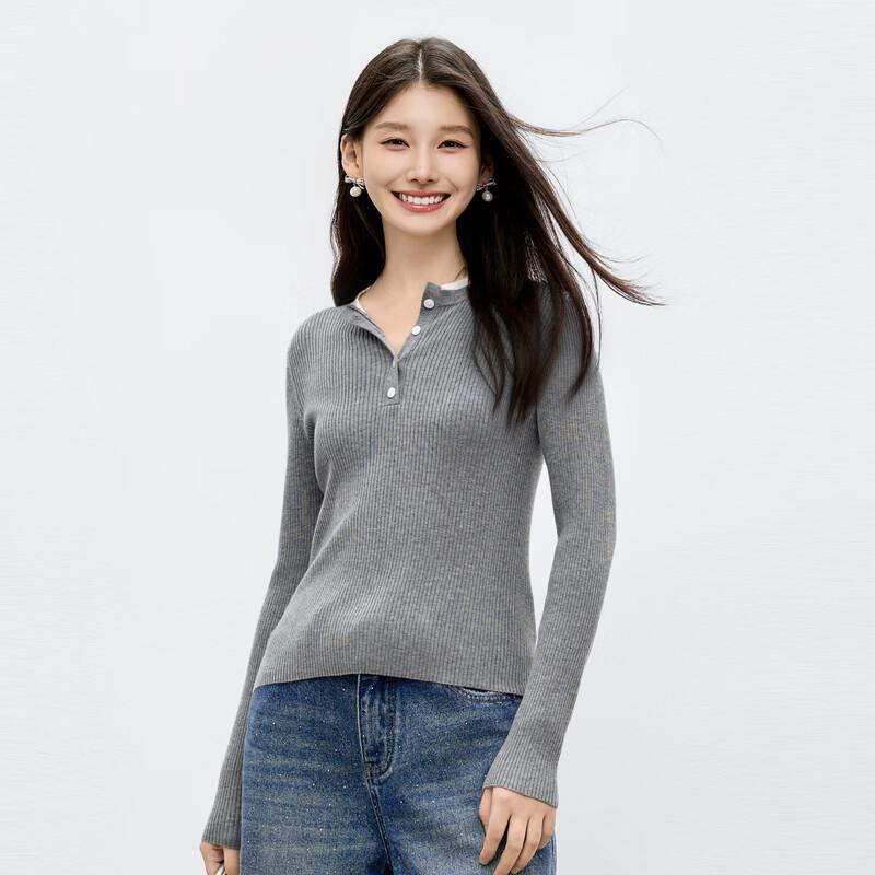 Elegant Round Neck Knit Top XL