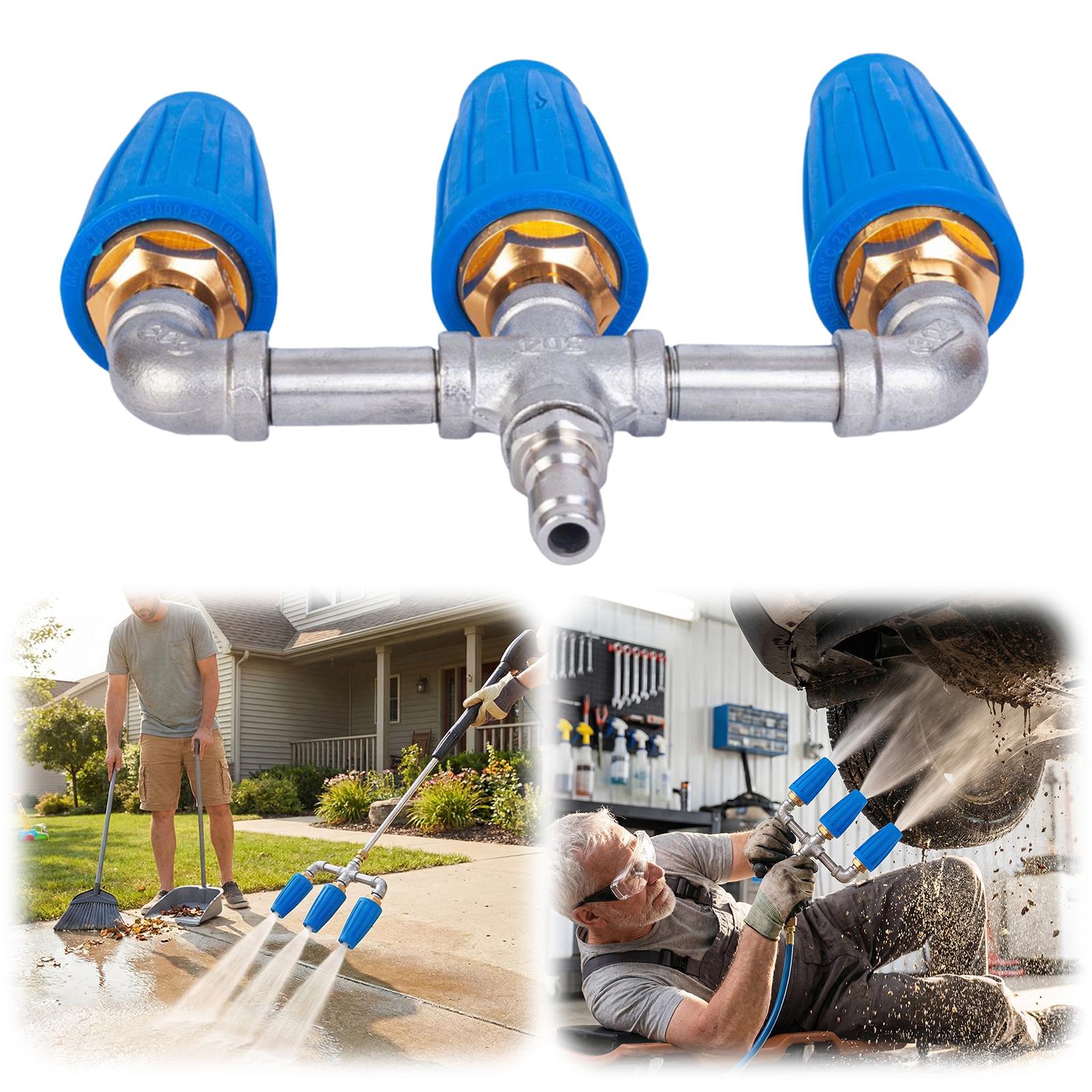 

3 in 1 360 Degree Rotating Turbo Nozzle with 1/4 Inch Quick Connection Rotating Pressures Washer Tips for Garden Car Concrete China Mainland