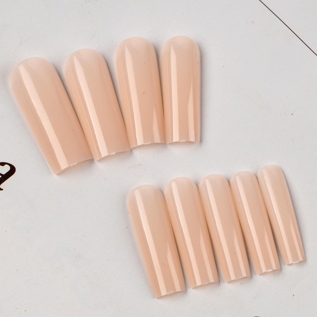 600 Pieces Of Seamless Transparent Extended Square Nail Pads, Full Stickers Of Fake Nails, Natural Color Wearing Nail Generation