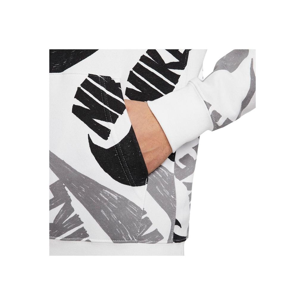 Nike Logo Printed Casual Hoodie Long Sleeve Sweatshirt Men Sweatshirt White CJ6312-010