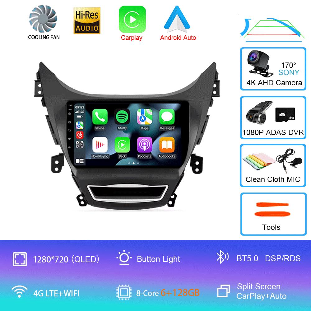 For Hyundai Elantra Avente i35 2011 - 2015 Car Radio Android 14 Carplay Auto GPS Navigation Multimedia Player video Stereo 2 DIN