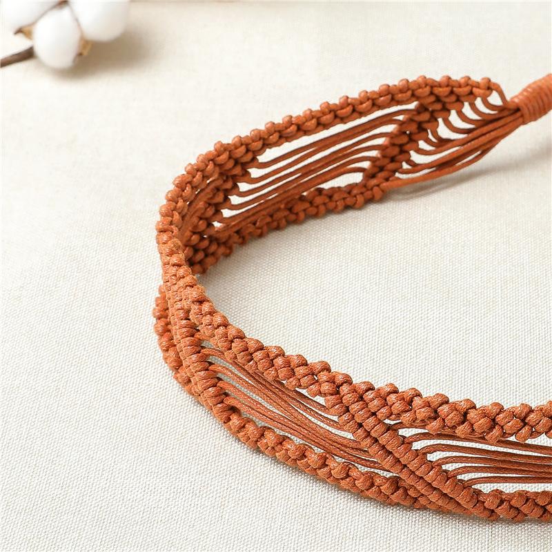New Ethnic Knights Boho Retro Braided Wax Rope DIY Women's Belt