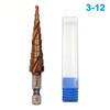 M35 Cobalt Containing Hexagonal Spiral Step Drill Stainless Steel Tapping 3-12/4-12mm Pagoda Drill Cutting Tool Drill Bit Tool