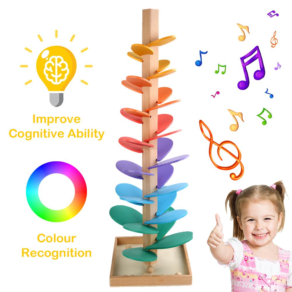 Montessori Wooden Rainbow Petals Music Tree Building Blocks Toy Magic Music Creative Children's Educational Toys Birthday Gift
