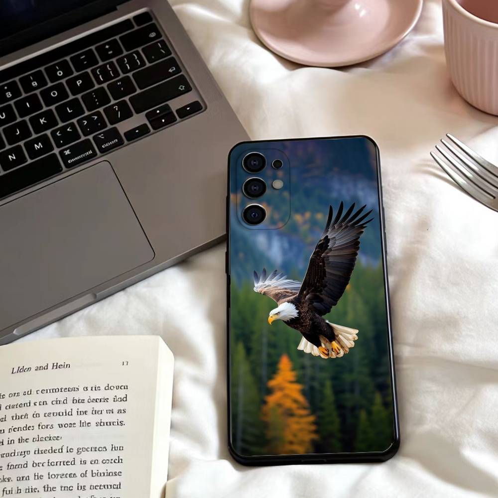 

Крутой чехол для телефона с изображением животного - Орла, для Samsung S25,24,23,22,30,21,10,9,Ultra,Plus,Lite,FE,4,5 G, Мягкий черный чехол Samsung S25