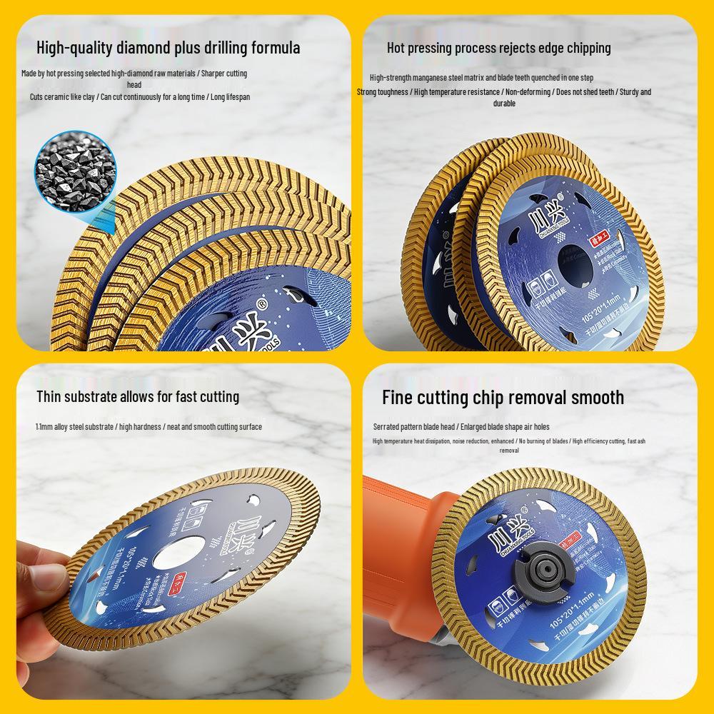 Ultra-Thin Diamond Saw Blade for Dry Cutting: Rock Slab, Porcelain, Marble, and Stone Tiles